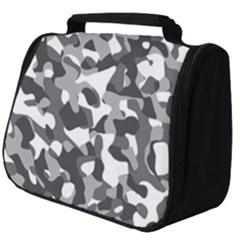 Grey And White Camouflage Pattern Full Print Travel Pouch (big) by SpinnyChairDesigns