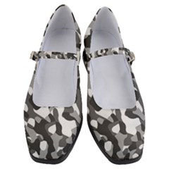 Grey And White Camouflage Pattern Women s Mary Jane Shoes by SpinnyChairDesigns