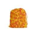 Orange and Yellow Camouflage Pattern Drawstring Pouch (Medium) View1