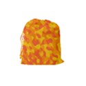 Orange and Yellow Camouflage Pattern Drawstring Pouch (Medium) View2