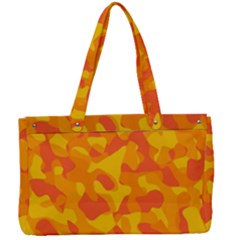 Orange And Yellow Camouflage Pattern Canvas Work Bag by SpinnyChairDesigns