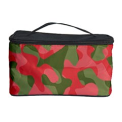 Pink And Green Camouflage Pattern Cosmetic Storage by SpinnyChairDesigns