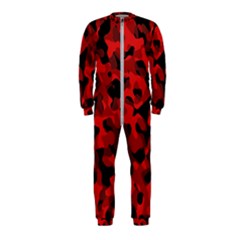 Red And Black Camouflage Pattern Onepiece Jumpsuit (kids) by SpinnyChairDesigns