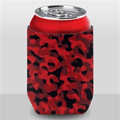 Red And Black Camouflage Pattern Can Holder by SpinnyChairDesigns