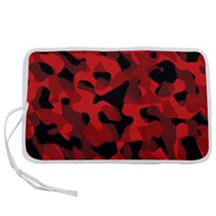 Red And Black Camouflage Pattern Pen Storage Case (m) by SpinnyChairDesigns