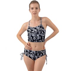 Grey And Black Camouflage Pattern Mini Tank Bikini Set by SpinnyChairDesigns