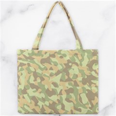 Light Green Brown Yellow Camouflage Pattern Mini Tote Bag by SpinnyChairDesigns