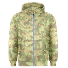 Light Green Brown Yellow Camouflage Pattern Men s Zipper Hoodie by SpinnyChairDesigns