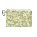 Light Green Brown Yellow Camouflage Pattern Canvas Cosmetic Bag (Medium) View1