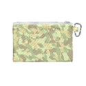 Light Green Brown Yellow Camouflage Pattern Canvas Cosmetic Bag (Medium) View2