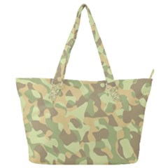 Light Green Brown Yellow Camouflage Pattern Full Print Shoulder Bag by SpinnyChairDesigns