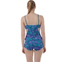 Purple and Teal Camouflage Pattern Boyleg Tankini Set  View2