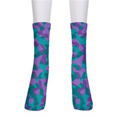 Purple And Teal Camouflage Pattern Men s Crew Socks by SpinnyChairDesigns