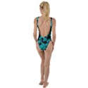 Black and Teal Camouflage Pattern High Leg Strappy Swimsuit View2