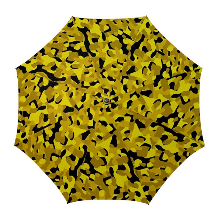 Black and Yellow Camouflage Pattern Golf Umbrellas