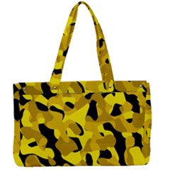 Black And Yellow Camouflage Pattern Canvas Work Bag by SpinnyChairDesigns