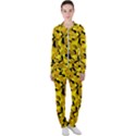 Black and Yellow Camouflage Pattern Casual Jacket and Pants Set View1