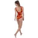 Red and Orange Camouflage Pattern Side Cut Out Swimsuit View2