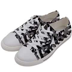 Black And White Camouflage Pattern Women s Low Top Canvas Sneakers by SpinnyChairDesigns