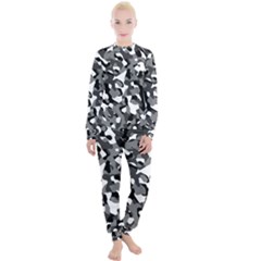 Black And White Camouflage Pattern Women s Lounge Set by SpinnyChairDesigns