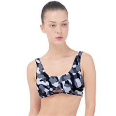 Black And White Camouflage Pattern The Little Details Bikini Top by SpinnyChairDesigns