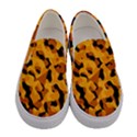 Orange and Black Camouflage Pattern Women s Canvas Slip Ons View1