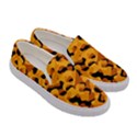 Orange and Black Camouflage Pattern Women s Canvas Slip Ons View3