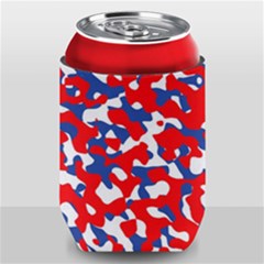 Red White Blue Camouflage Pattern Can Holder by SpinnyChairDesigns