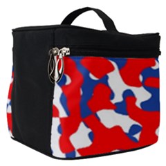 Red White Blue Camouflage Pattern Make Up Travel Bag (small) by SpinnyChairDesigns