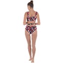 Black Red White Camouflage Pattern Bandaged Up Bikini Set  View2