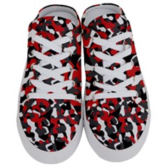 Black Red White Camouflage Pattern Half Slippers by SpinnyChairDesigns