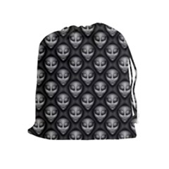 Grey Aliens Extraterrestrials Ufo Faces Drawstring Pouch (xl) by SpinnyChairDesigns