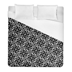 Black And White Decorative Design Pattern Duvet Cover (full/ Double Size) by SpinnyChairDesigns