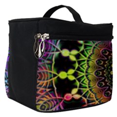 Colorful Rainbow Colored Arabesque Mandala Kaleidoscope  Make Up Travel Bag (small) by SpinnyChairDesigns