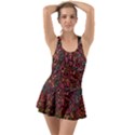 Stylish Fall Colors Camouflage Ruffle Top Dress Swimsuit View1