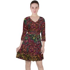 Stylish Fall Colors Camouflage Ruffle Dress by SpinnyChairDesigns