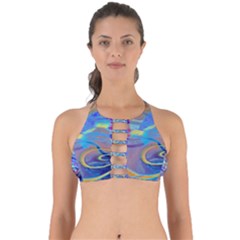 Infinity Painting Blue Perfectly Cut Out Bikini Top by DinkovaArt