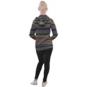 Dark Rust Red and Green Stripes Pattern Women s Hooded Pullover View2