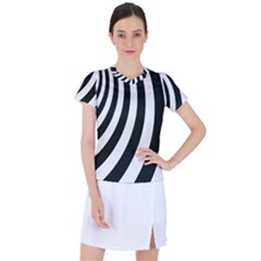 Black And White Zebra Stripes Pattern Women s Sports Top by SpinnyChairDesigns