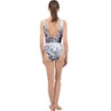 Black and White Abstract Mosaic Pattern Center Cut Out Swimsuit View2