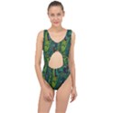 Jungle Print Green Abstract Pattern Center Cut Out Swimsuit View1