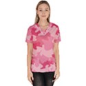 Camo Pink Women s V-Neck Scrub Top View1