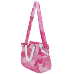 Camo Pink Rope Handles Shoulder Strap Bag by MooMoosMumma