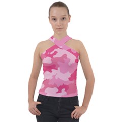 Camo Pink Cross Neck Velour Top by MooMoosMumma