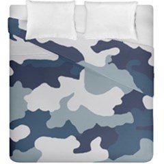 Camo Blue Duvet Cover Double Side (king Size) by MooMoosMumma