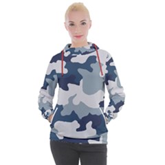 Camo Blue Women s Hooded Pullover by MooMoosMumma