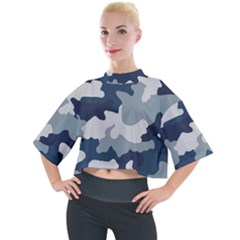 Camo Blue Mock Neck Tee by MooMoosMumma