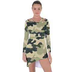 Camo Green Asymmetric Cut-out Shift Dress by MooMoosMumma