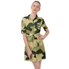 Camo Green Belted Shirt Dress by MooMoosMumma