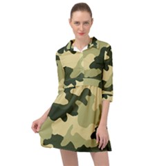 Camo Green Mini Skater Shirt Dress by MooMoosMumma